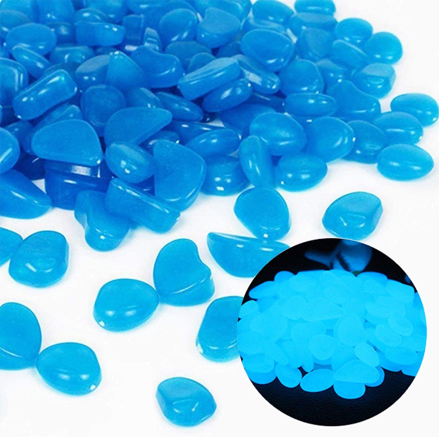 Aquarium Marine Stone - Aquarium-Felsen leuchten blaue Kieselsteine für Garten,