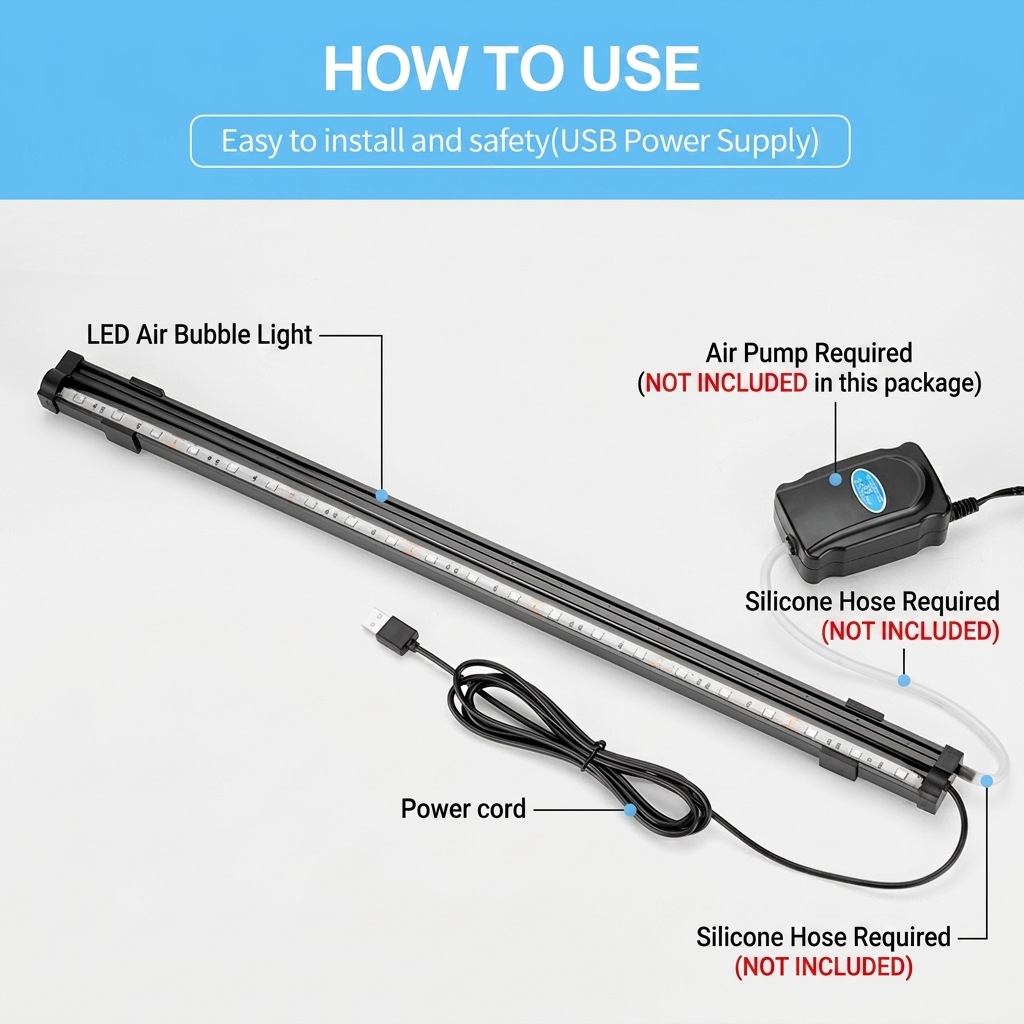USB LED Aquarium-Luftblasenlic – Marine Aquarium Lamp Bewertung und Preis